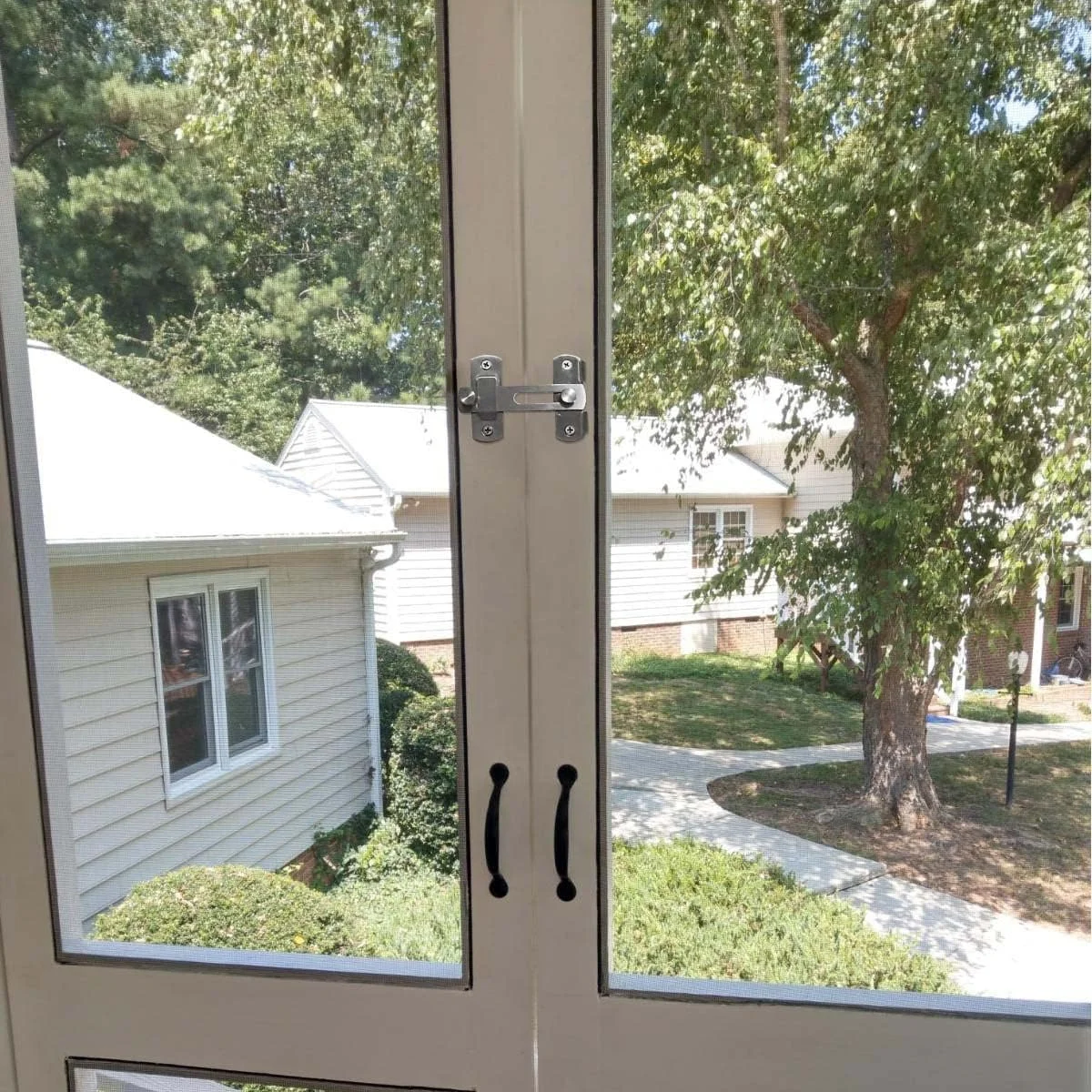 قفل درب استیل ضد زنگ zhuohai، قفل چرخشی، مناسب برای قفل کشویی درب و پنجره (نقره ای)، 2 عدد