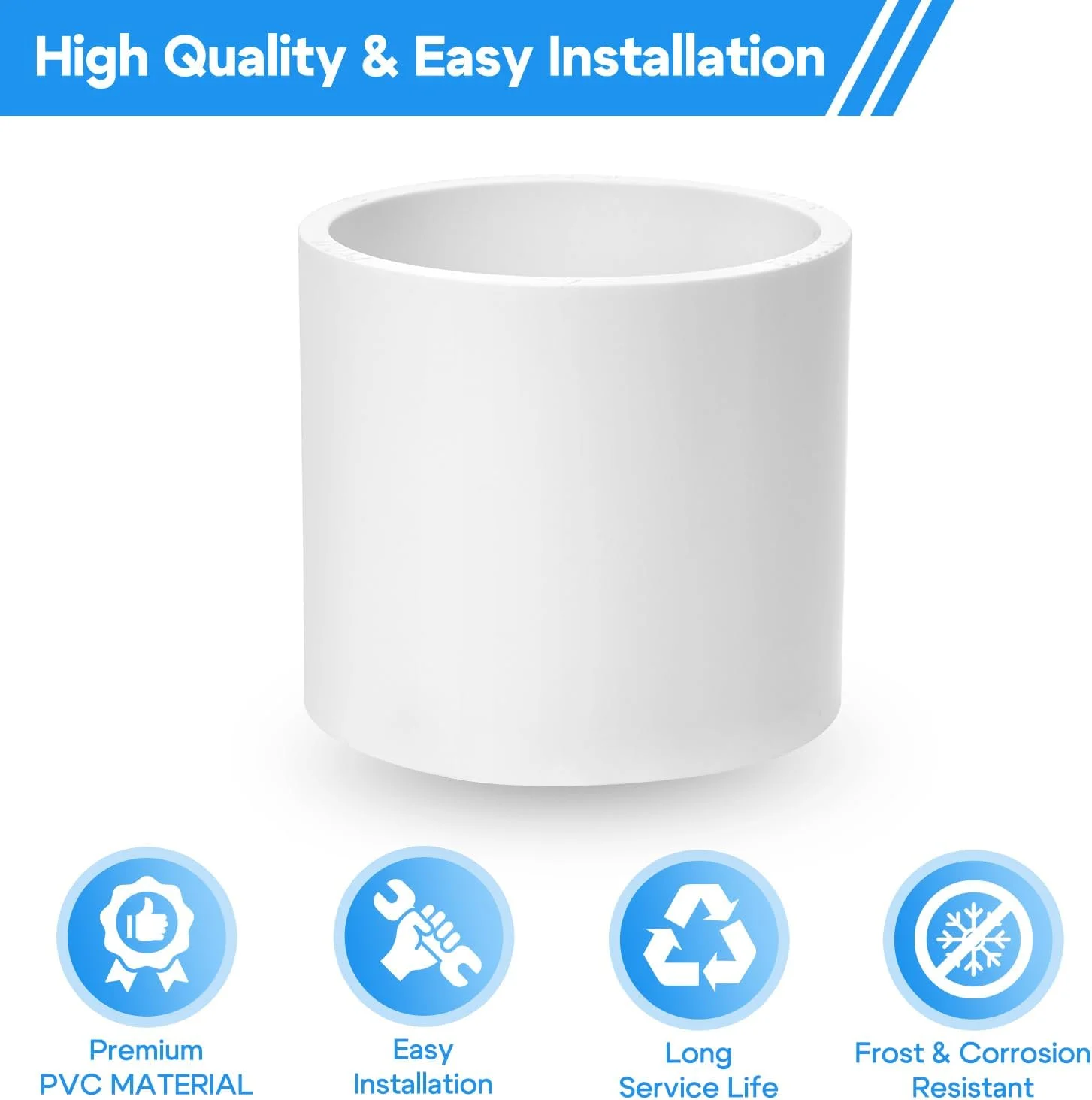 اتصال لوله PVC سینسدا، بسته 5 عددی، 2 اینچ، SCH40، اتصال لغزشی UPVC سنگین - استاندارد ASTM D2466 برای سیستم های لوله کشی، آبیاری و استخر اتصال لوله PVC سینسدا، بسته 5 عددی، 2 اینچ، SCH40، اتصال لغزشی UPVC سنگین - استاندارد ASTM D2466 برای سیستم های لوله کشی، آبیاری و استخر