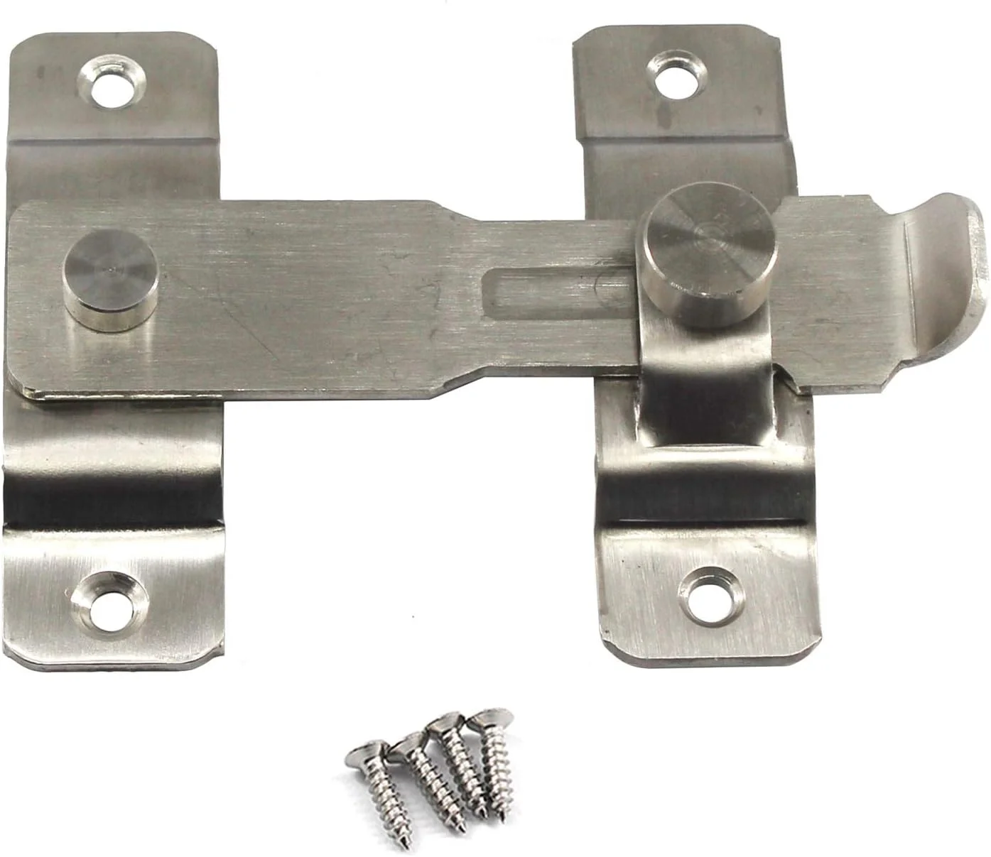 زبانه قفل کشویی درب استیل ضد زنگ Zernnis به همراه پیچ (2 عدد)