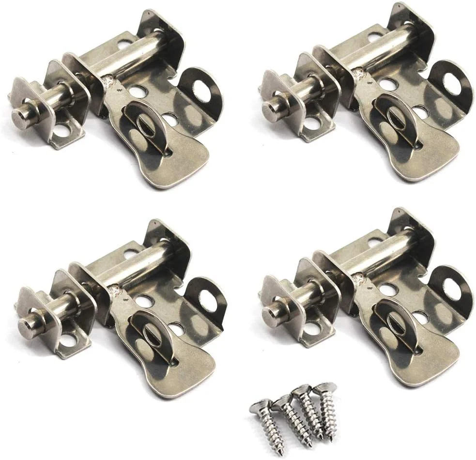 زبانه قفل درب کشویی استیل ضد زنگ Zernnis به همراه پیچ (4 عدد)