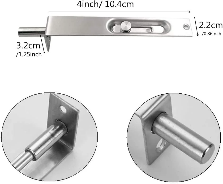 ZEWENWENHUA بسته 2 عددی قفل زبانه ای توکار 4 اینچی درب، فولاد ضد زنگ، قفل درب فرانسوی ایمن، قفل کشویی مخفی با پیچ های نصب برای درب های داخلی حمام ZEWENWENHUA بسته 2 عددی قفل زبانه ای توکار 4 اینچی درب، فولاد ضد زنگ، قفل درب فرانسوی ایمن، قفل کشویی مخفی با پیچ های نصب برای درب های داخلی حمام