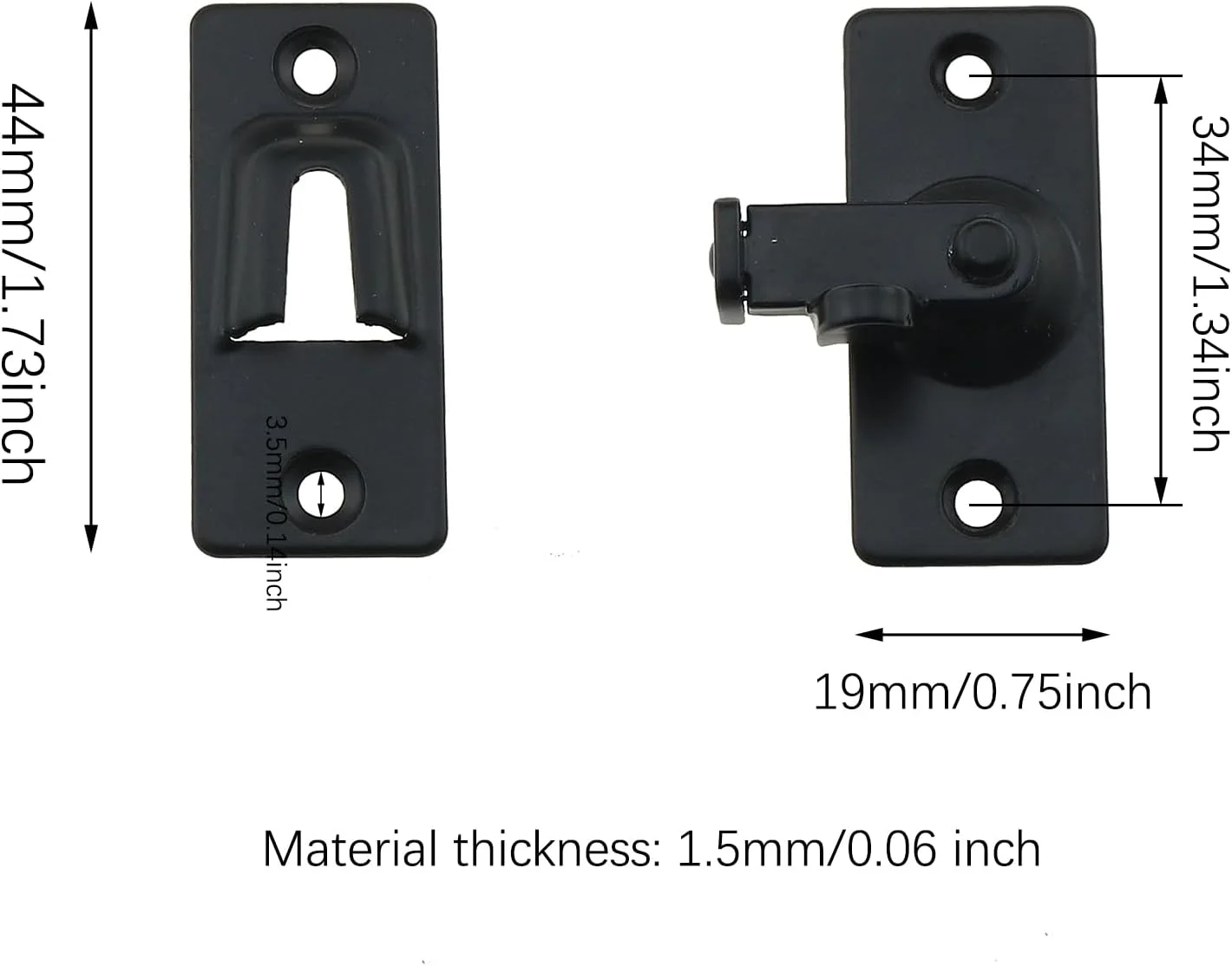 قفل زاویه راست 90 درجه ZZHXSM، استیل ضد زنگ 304، ابعاد 4.4x1.9x1.9 سانتی متر، مناسب برای درب های چوبی، فلزی، کشو کابینت و درب های آلومینیومی