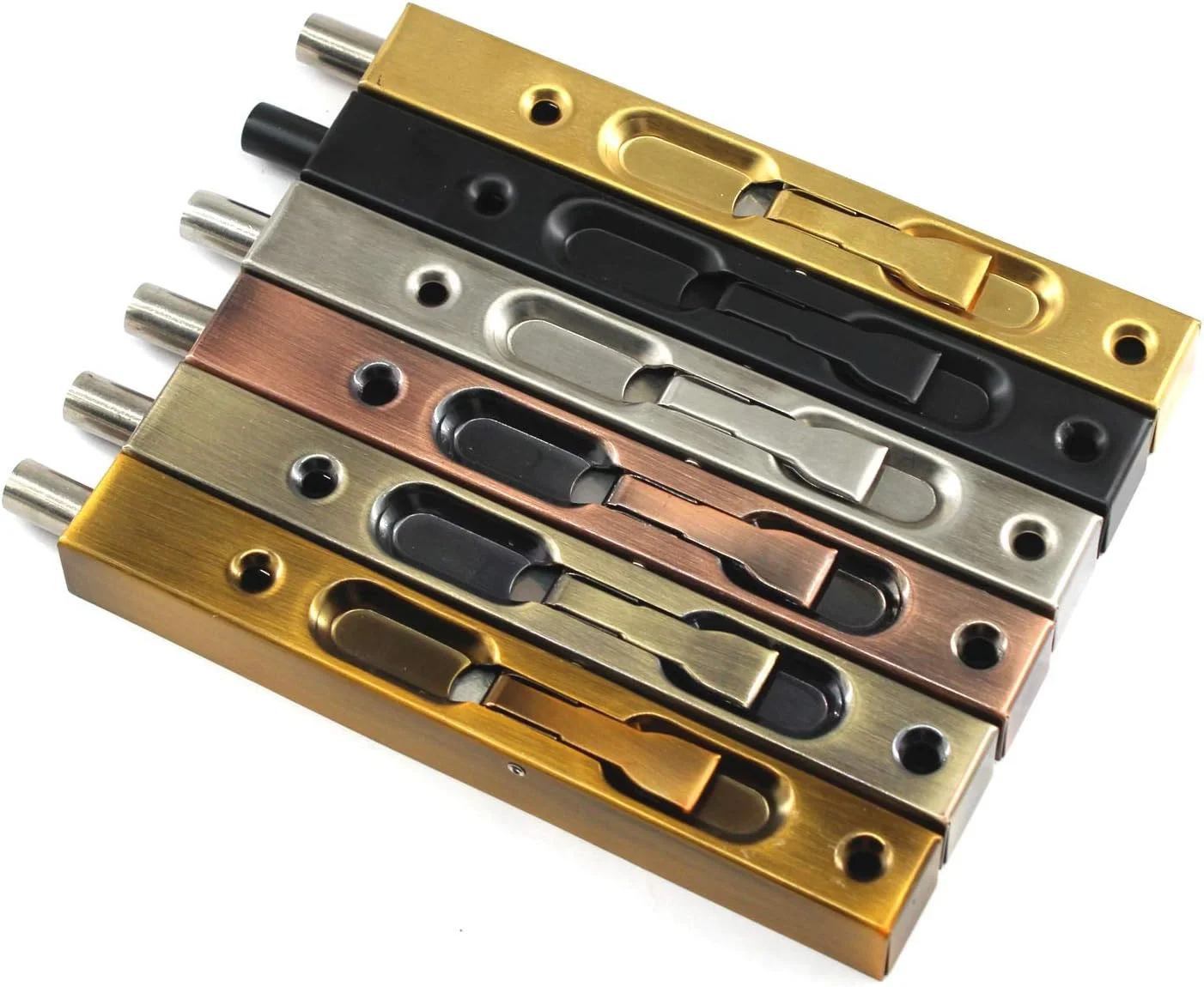 زبانه قفل کشویی استیل ضد زنگ 6 اینچی زرنیپل طلایی با پیچ برای اتاق خواب، کمد زبانه قفل کشویی استیل ضد زنگ 6 اینچی زرنیپل طلایی با پیچ برای اتاق خواب، کمد