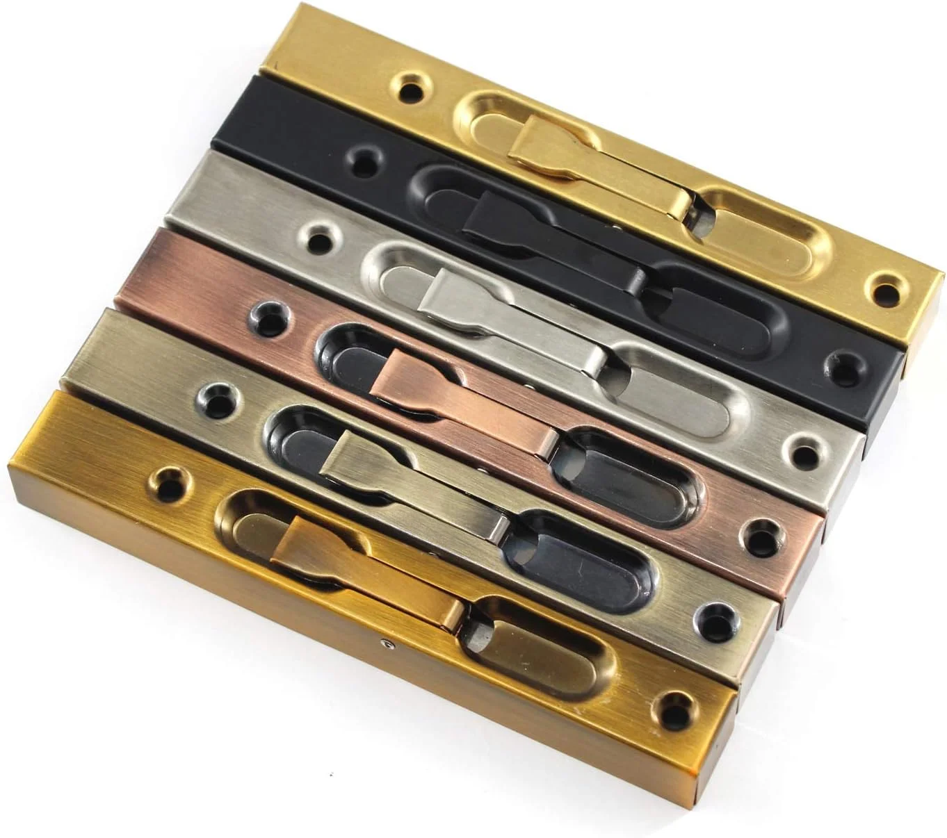 زبانه قفل کشویی استیل ضد زنگ 6 اینچی زرنیپل طلایی با پیچ برای اتاق خواب، کمد زبانه قفل کشویی استیل ضد زنگ 6 اینچی زرنیپل طلایی با پیچ برای اتاق خواب، کمد