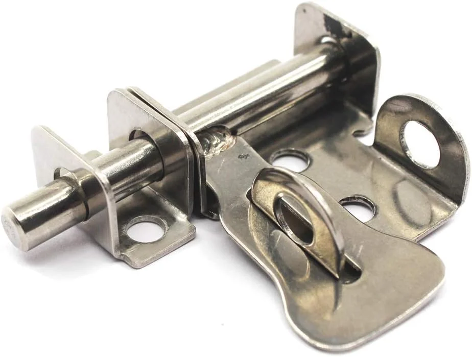 زبانه قفل درب کشویی استیل ضد زنگ Zernnis به همراه پیچ (4 عدد) زبانه قفل درب کشویی استیل ضد زنگ Zernnis به همراه پیچ (4 عدد)