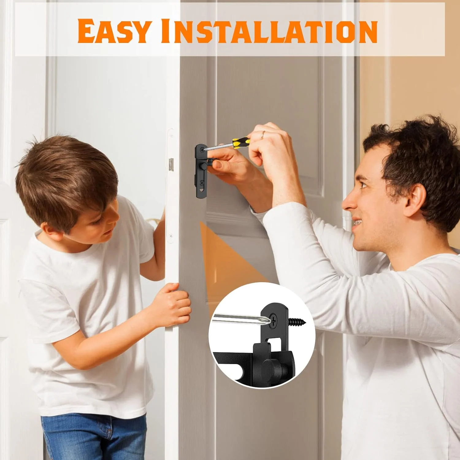 قفل درب انبار کشویی 90 درجه YogePote، بسته 2 عددی، قفل درب استیل ضد زنگ مشکی مات، قفل درب ایمنی برای درب انبار، درب حیوانات خانگی، حمام، کمد کابینت، پنجره، قفل درب کشویی