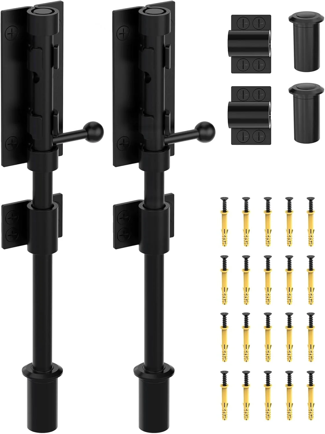 قفل درب 10 اینچی YogePote، بست درب، قفل کشویی سنگین نرده استیل 304، سخت افزار قفل درب، قفل های دروازه، قفل کشویی برای حصار چوبی حیاط انبار