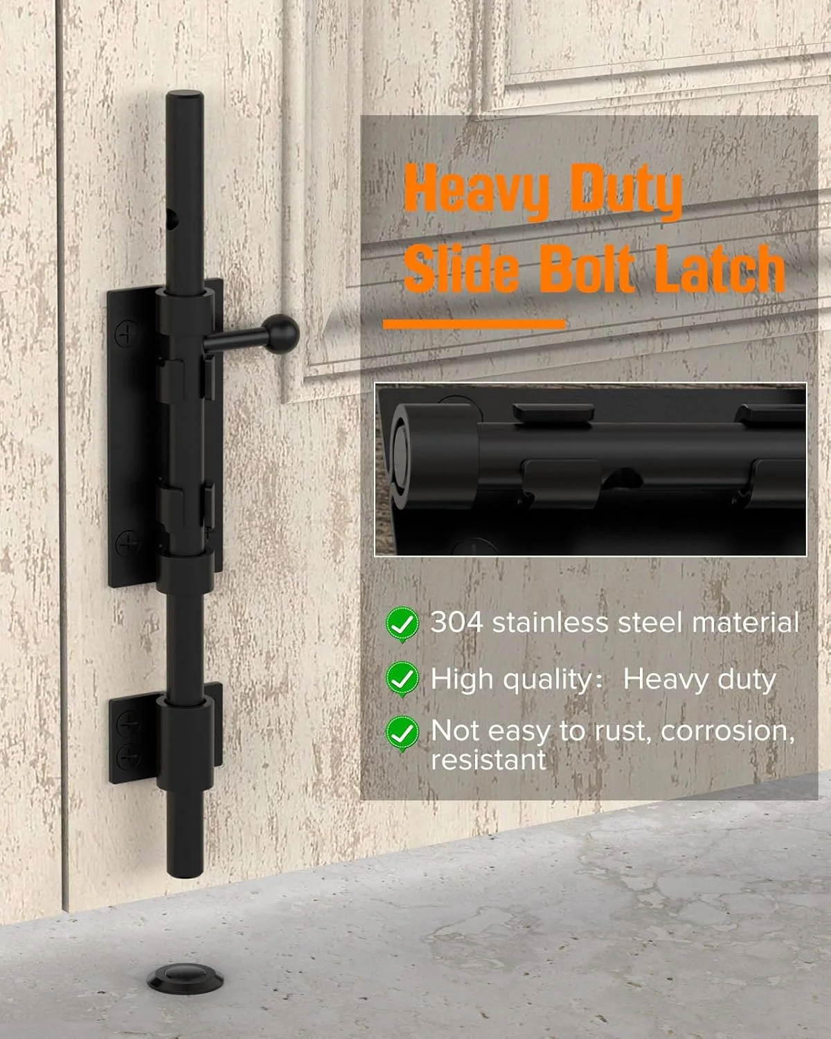 قفل درب 10 اینچی YogePote، بست درب، قفل کشویی سنگین نرده استیل 304، سخت افزار قفل درب، قفل های دروازه، قفل کشویی برای حصار چوبی حیاط انبار قفل درب 10 اینچی YogePote، بست درب، قفل کشویی سنگین نرده استیل 304، سخت افزار قفل درب، قفل های دروازه، قفل کشویی برای حصار چوبی حیاط انبار