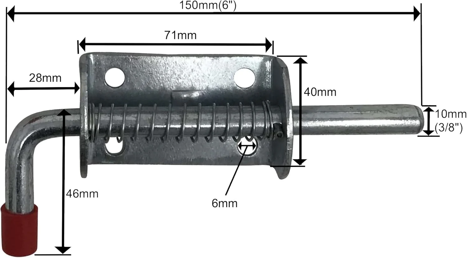 قفل فنری 150 میلی متری YARDMAN - یک عددی، روکش روی براق، مناسب برای درب، تریلر، قفل کشویی - مقاوم