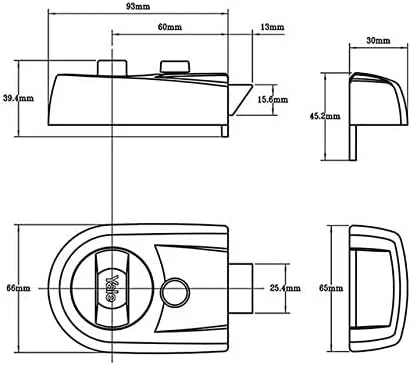 شب بند مدرن Yale P-Y3-BL-PB-60 - 60 میلی متر - روکش مشکی - امنیت استاندارد
