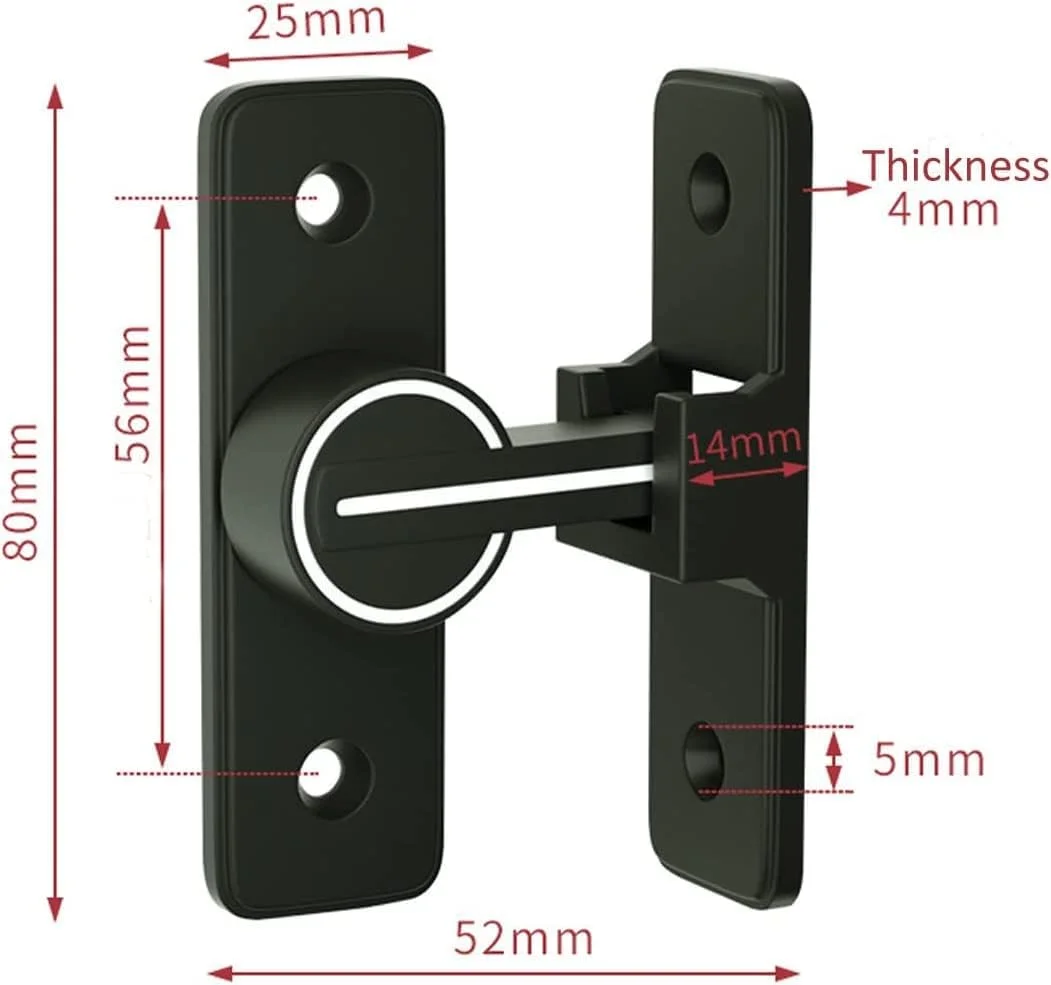 قفل درب زاویه راست 90 درجه YHRY، قفل چرخشی درب سنگین، قفل میله ای، قفل کشویی درب و پنجره، قفل میله ای کشویی درب انبار برای اتاق خواب، گاراژ، پنجره