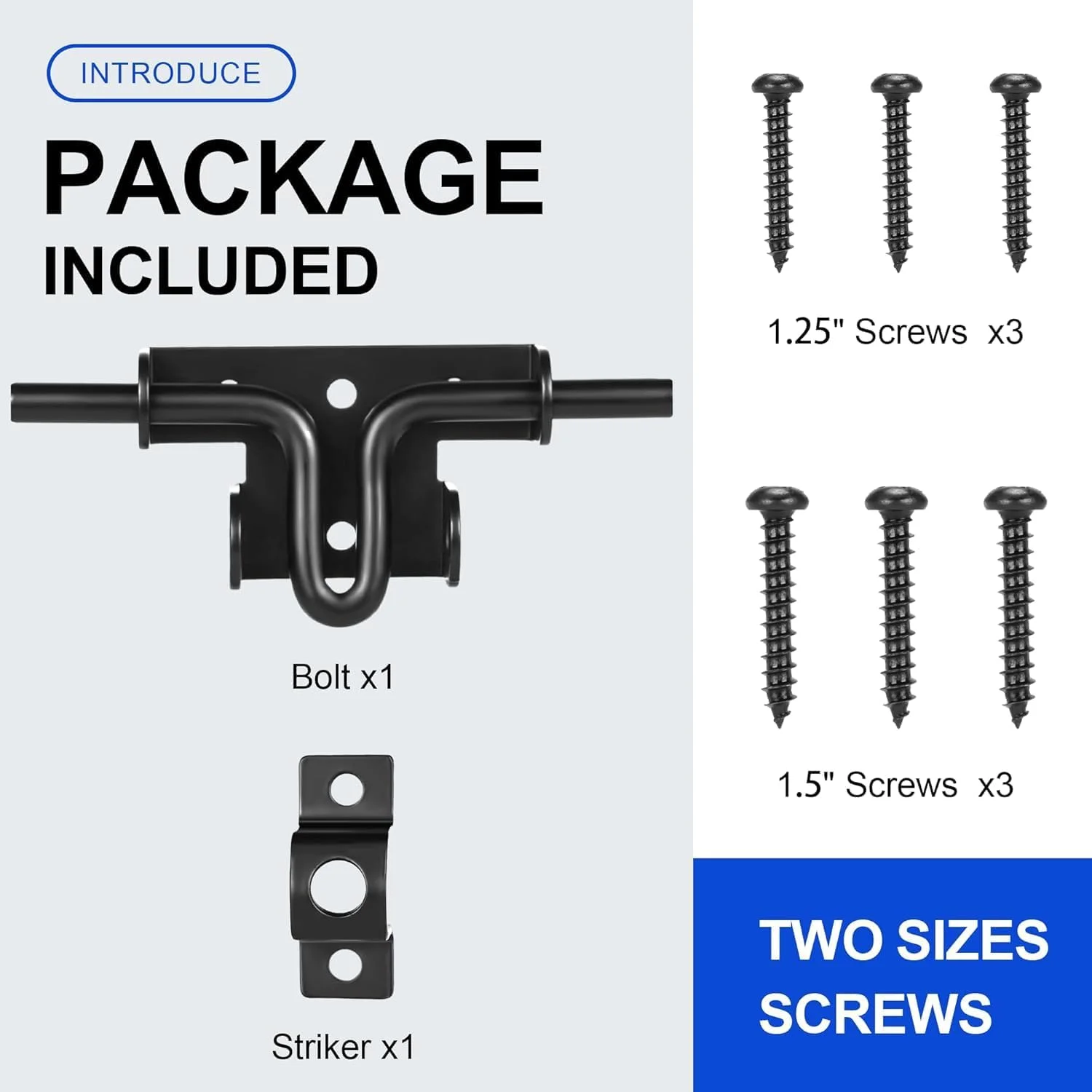 قفل کشویی دروازه YelaJoy با سوراخ قفل آویز، قفل های کشویی حصار سنگین برای درهای بیرونی حصار چوبی، درب انبار، درب وینیل