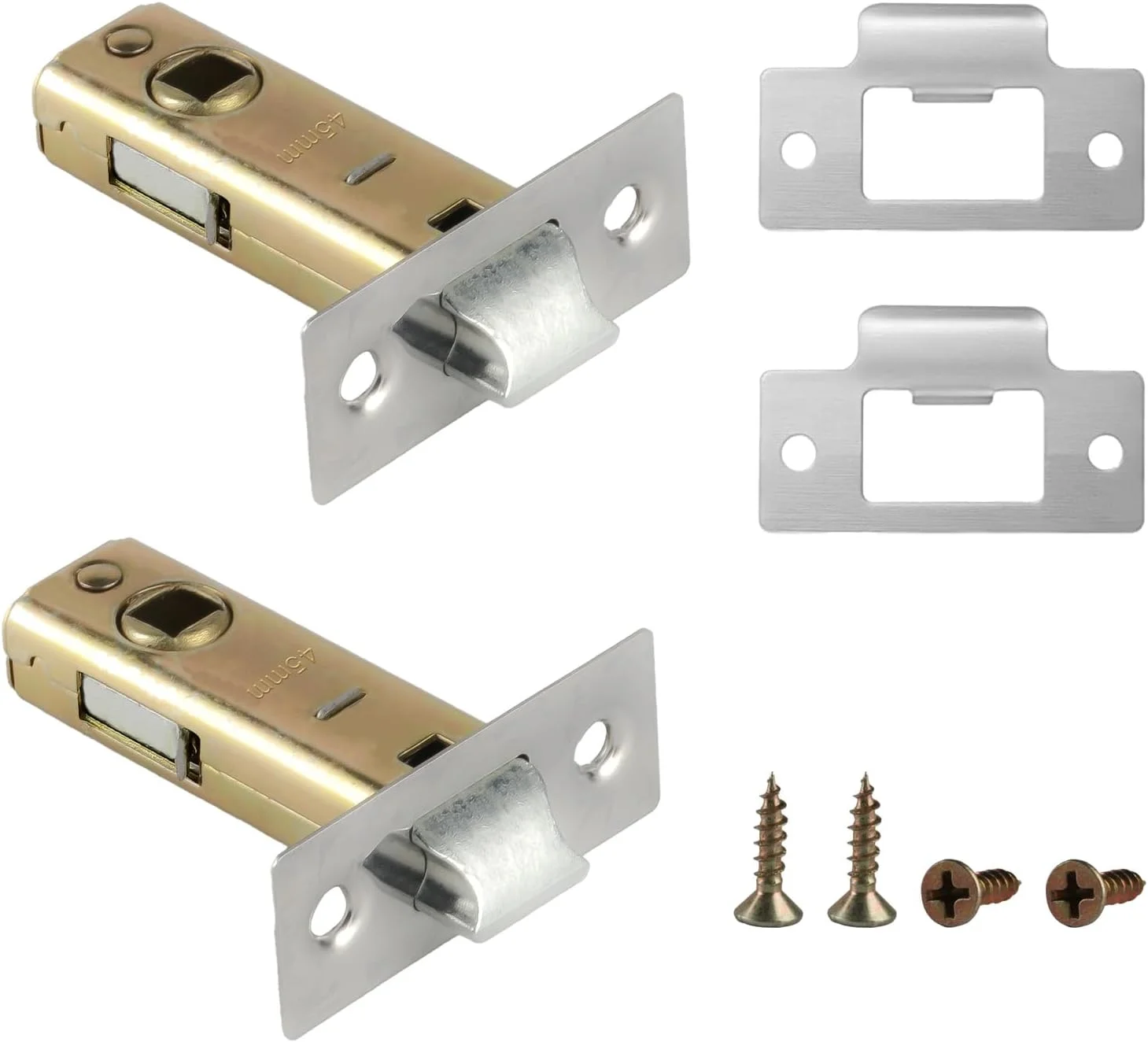 زبانه درب داخلی XiangJunly، 45 میلی‌متری، استیل ضد زنگ، مکانیزم بی‌صدا، مناسب برای درب‌های داخلی، 2 عدد