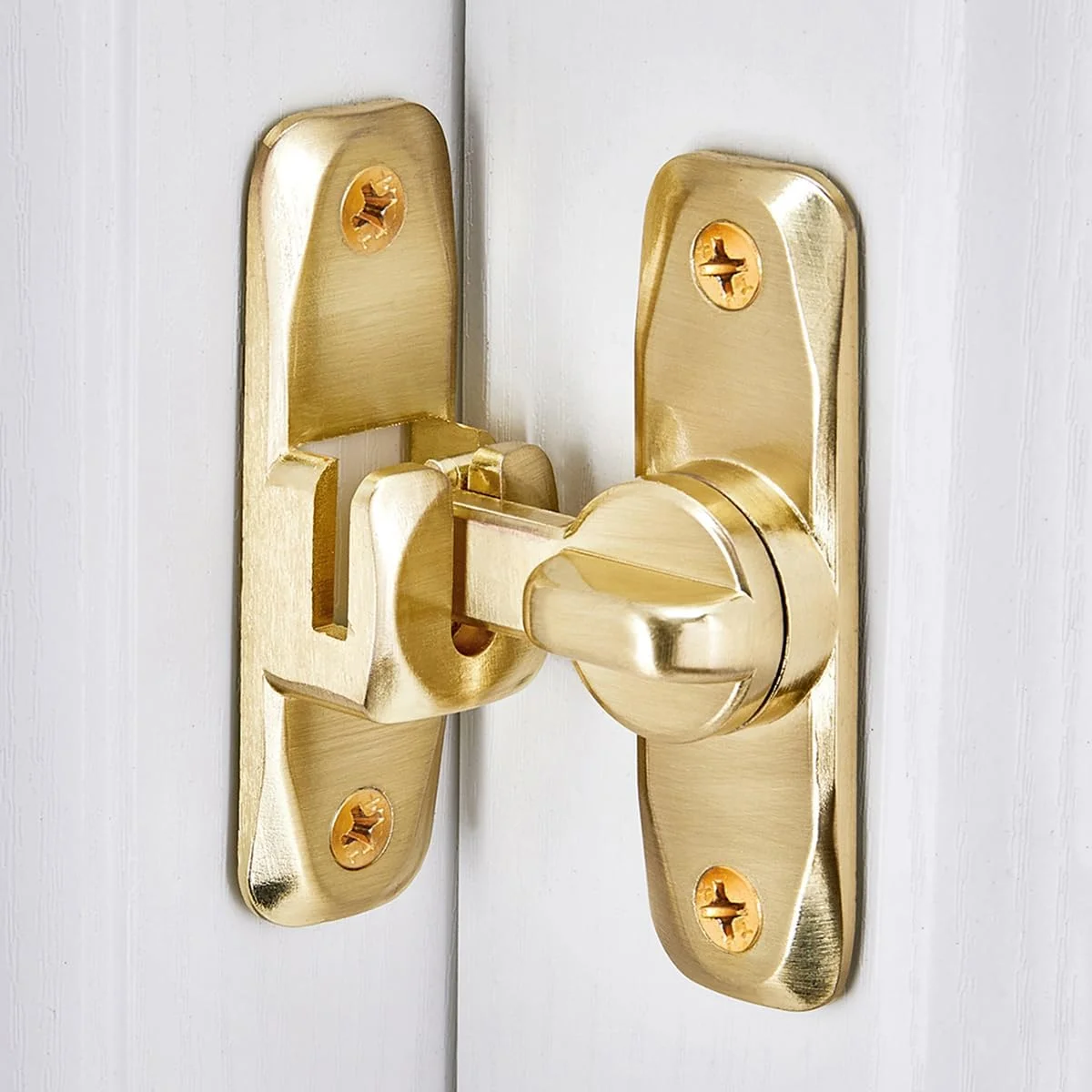 قفل درب انبار چرخشی 90/180 درجه Wocoe، قفل های درب سنگین طلایی، قفل درب ایمنی، قفل درب کشویی مناسب برای باغ، حمام، گاراژ