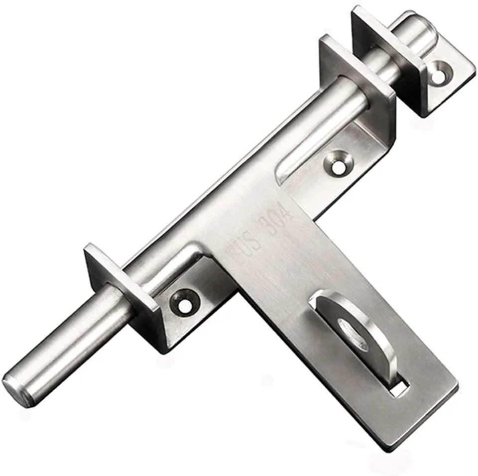 قفل درب کشویی استیل ضد زنگ 304 وانلیان با سوراخ قفل آویز، پرداخت برس خورده