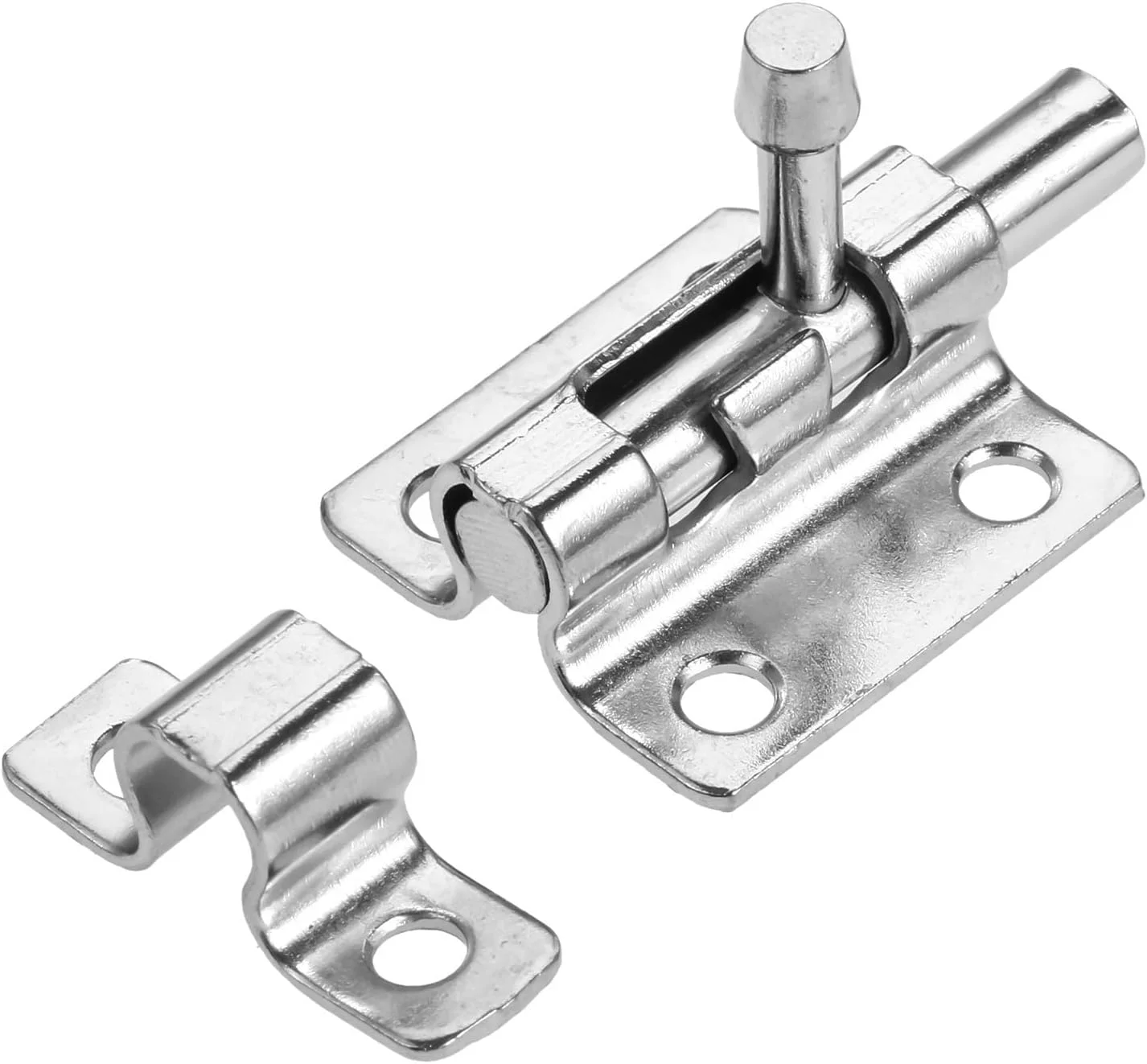 قفل ضامن دار WANAM، قفل کشویی درب، قفل ایمنی دروازه، قفل فلزی، قفل پنجره، نقره ای، مناسب برای مبلمان