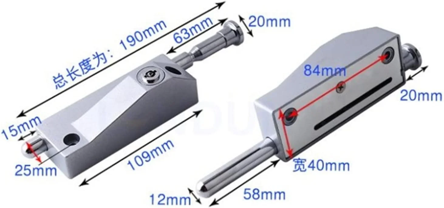 قفل زبانه ای ضامن دار WANAM، قفل امنیتی درب کشویی گردان فنری برای هتل، اداره، ساختمان، بافر سخت افزار مبلمان