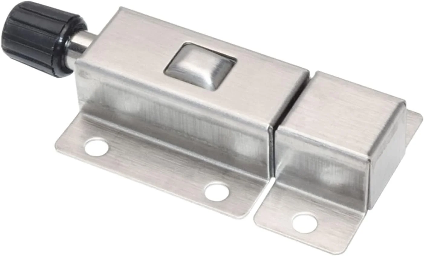 قفل درب امنیتی WANAM Defender، قفل های فنری استیل ضد زنگ، قفل ایمنی درب و پنجره، قفل محافظ درب با دستگیره و زنجیر (رنگ: 2 عدد)