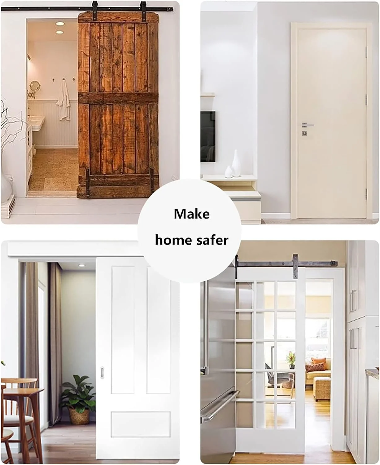 قفل زبانه ای درب، قفل کشویی استیل ضد زنگ برای درب کابینت، قفل با سخت افزار، نقره ای کوتاه