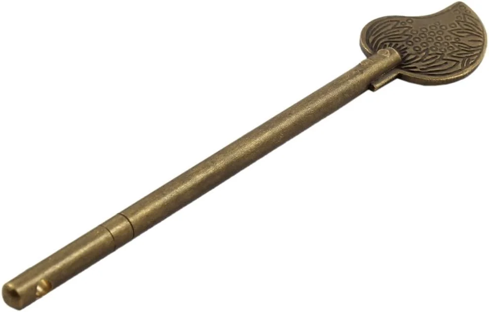 uxcell sourcingmap قفل درب کابینت فلزی طرح برگ چینی، پین قفل کننده، رنگ برنزی