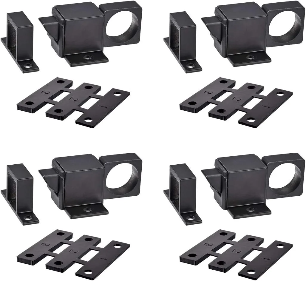 زبانه قفل درب آلومینیومی uxcell، قفل فنری خودکار برای امنیت پنجره و دروازه، 4 عدد (مشکی)