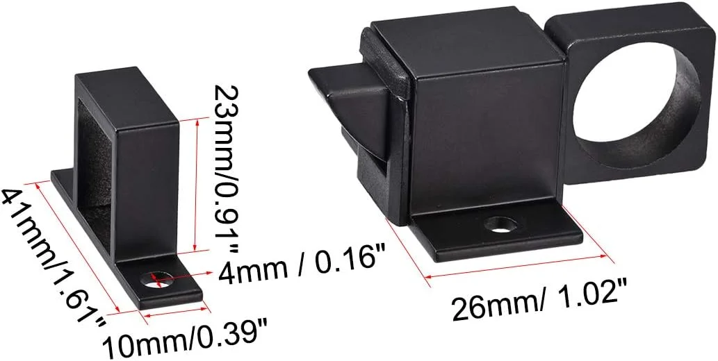 زبانه قفل درب آلومینیومی uxcell، قفل فنری خودکار برای امنیت پنجره و دروازه، 4 عدد (مشکی)