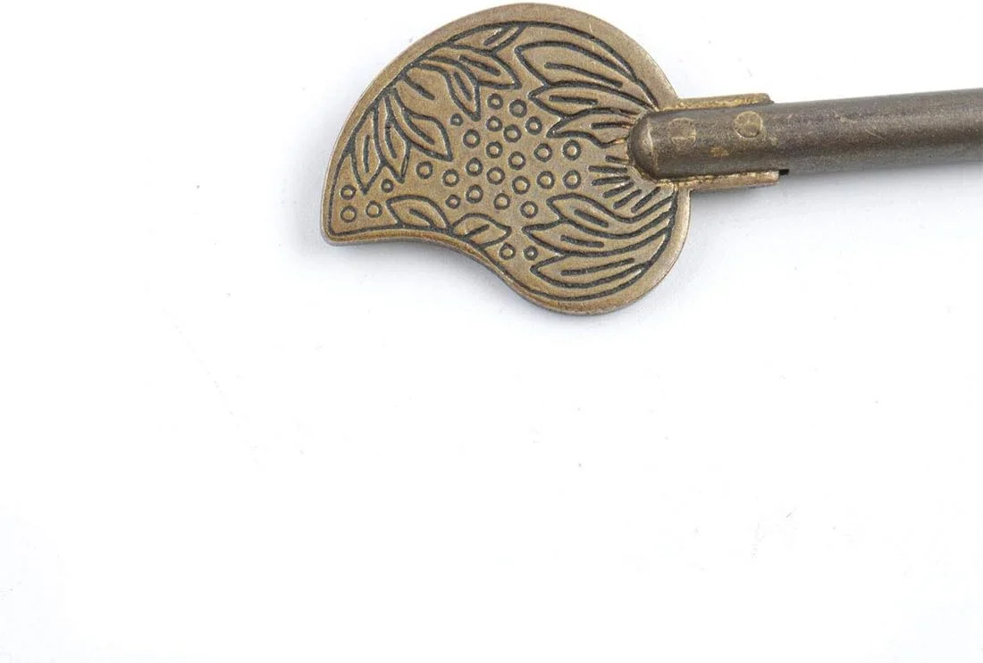 uxcell sourcingmap قفل درب کابینت فلزی طرح برگ چینی، پین قفل کننده، رنگ برنزی