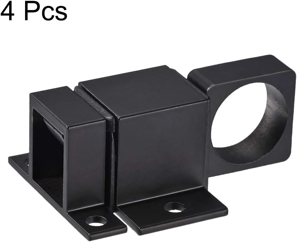 زبانه قفل درب آلومینیومی uxcell، قفل فنری خودکار برای امنیت پنجره و دروازه، 4 عدد (مشکی)