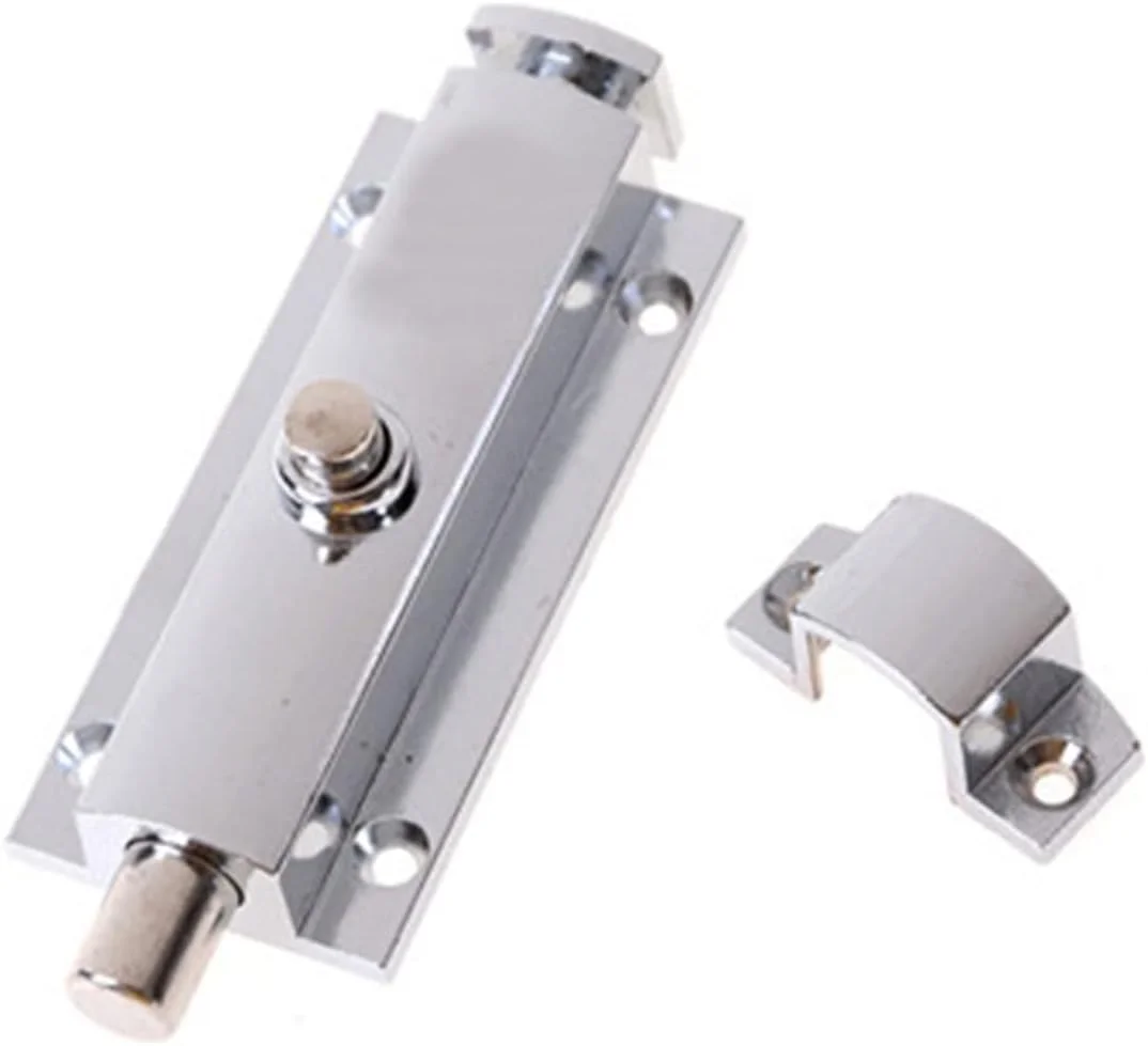 قفل زبانه درب UTOYA، قفل کشویی امنیتی آلیاژ روی برای درب منزل، پنجره، حمام، توالت، قفل فنری درب