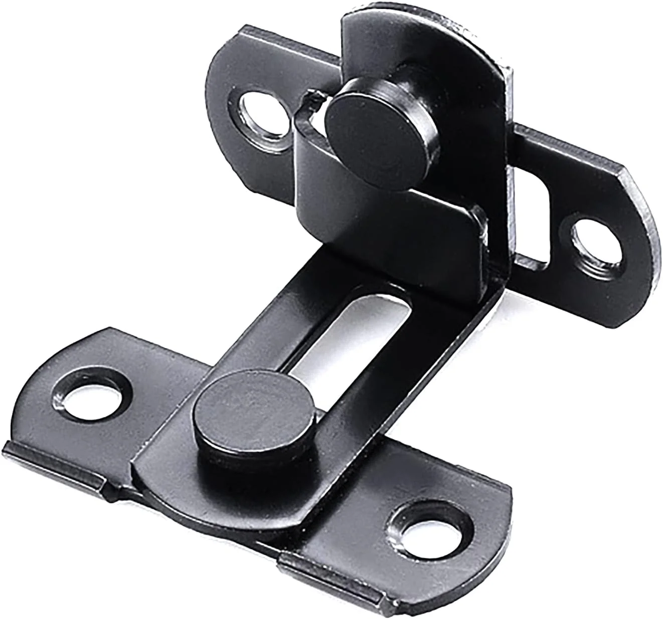 قفل کشویی 90 درجه مشکی، بست درب قدیمی، قفل های کشویی برای پنجره ها، درب کابینت، قفل با سخت افزار، 2 عدد، مشکی 90 درجه