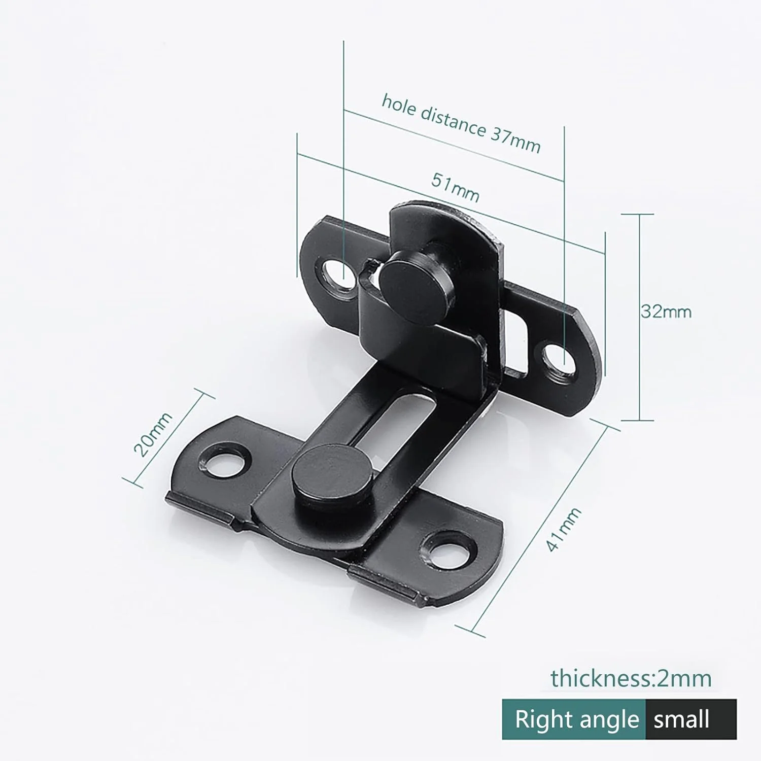 قفل کشویی 90 درجه مشکی، بست درب قدیمی، قفل های کشویی برای پنجره ها، درب کابینت، قفل با سخت افزار، 2 عدد، مشکی 90 درجه