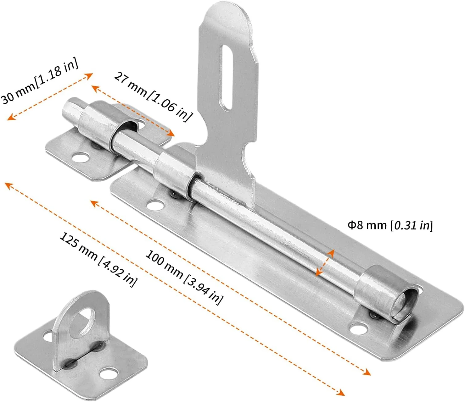 قفل کشویی 6 اینچی UNGFEI، بسته 4 عددی، قفل زبانه ای استوانه ای، قفل زبانه ای استیل ضد زنگ با پیچ، قفل های درب سنگین برای حصار، درب چوبی، کابینت، فضای داخلی و خارجی قفل کشویی 6 اینچی UNGFEI، بسته 4 عددی، قفل زبانه ای استوانه ای، قفل زبانه ای استیل ضد زنگ با پیچ، قفل های درب سنگین برای حصار، درب چوبی، کابینت، فضای داخلی و خارجی