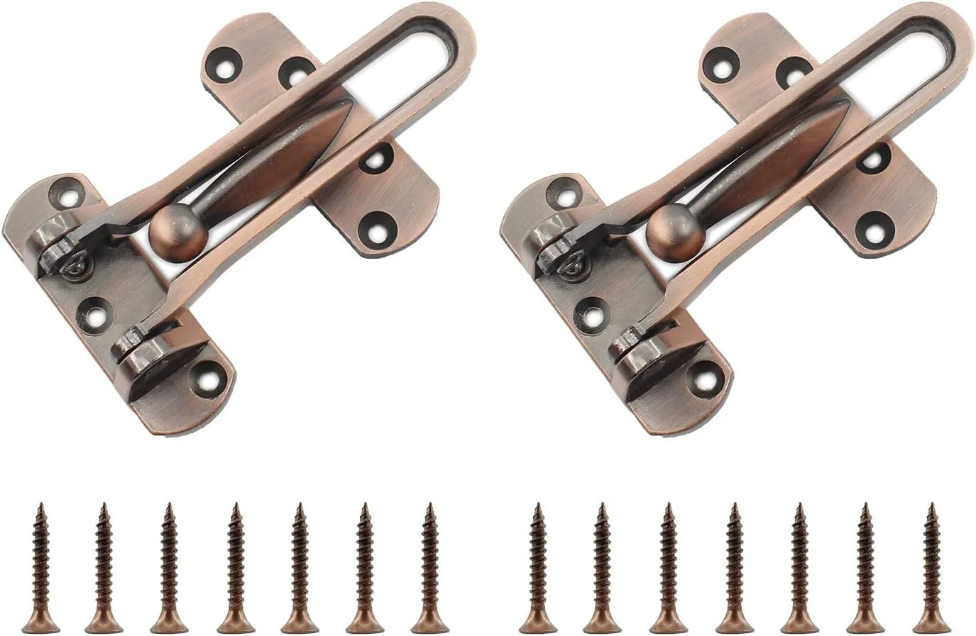 قفل میله ای درب چرخشی 2 عددی، قفل بالایی ULIFESTAR برای درب ورودی، قفل درب استیل ضد زنگ، قفل درب انبار، قفل درب حصار، سخت افزار قفل درب با پیچ های نصب، مسی عتیقه