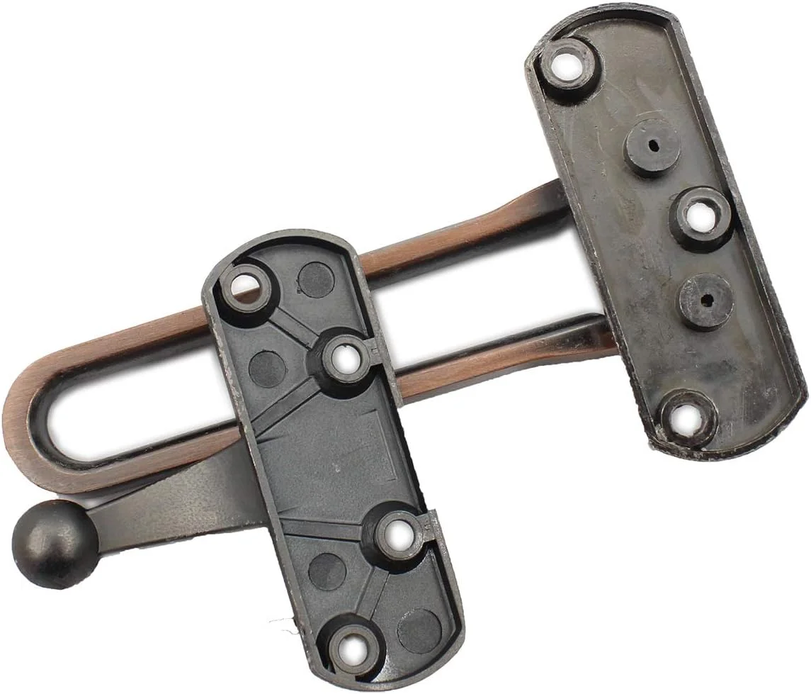 قفل میله ای درب چرخشی 2 عددی، قفل بالایی ULIFESTAR برای درب ورودی، قفل درب استیل ضد زنگ، قفل درب انبار، قفل درب حصار، سخت افزار قفل درب با پیچ های نصب، مسی عتیقه