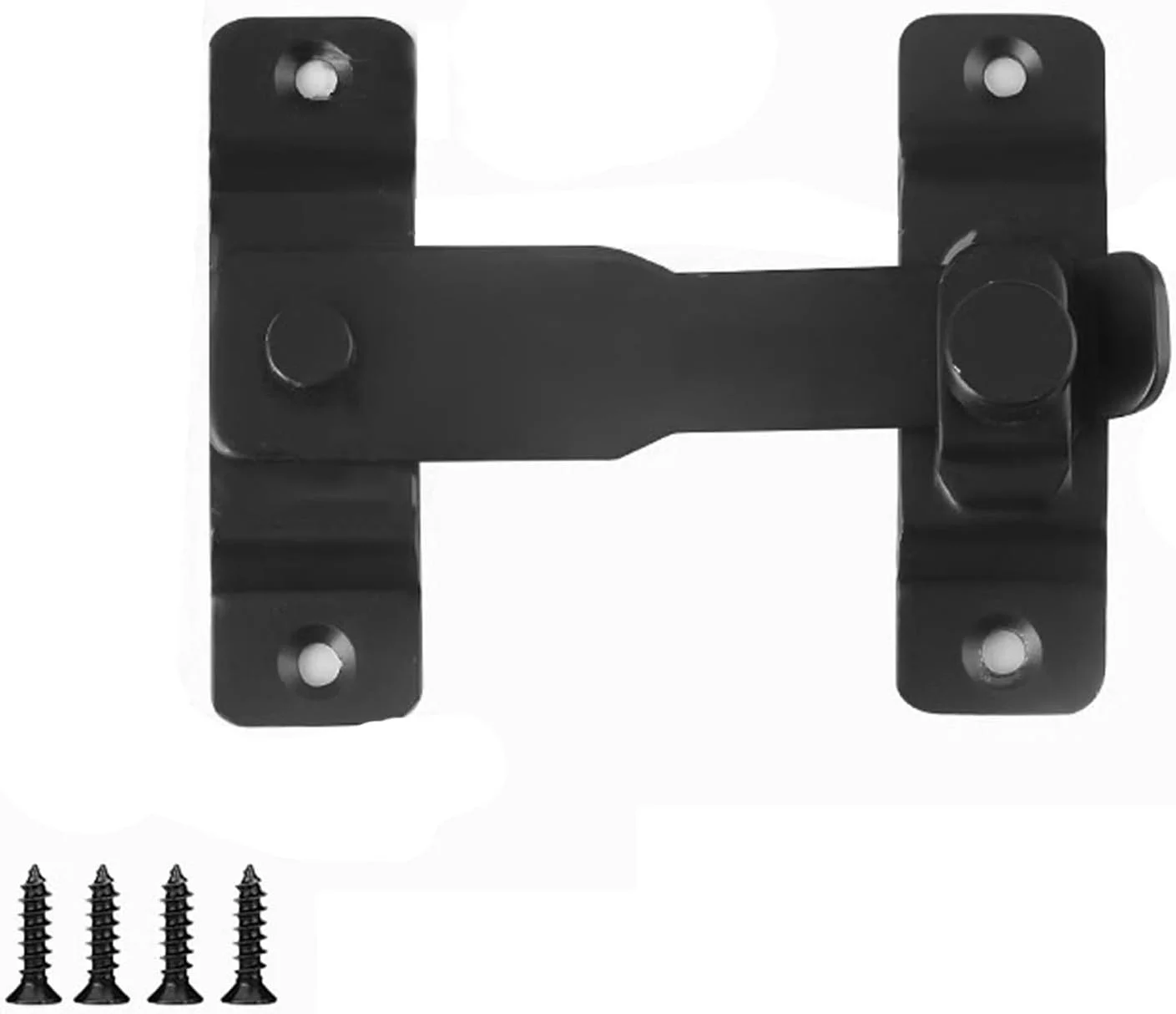 قفل درب ضخیم تر، قفل دروازه مشکی برای دروازه های چوبی، قفل درب استیل ضد زنگ برای کابینت، گاراژ، پنجره، درب کمد، قفل سگکی کمربندی ایمنی 180 درجه با ضخامت 3 میلی متر، 4.33 اینچ