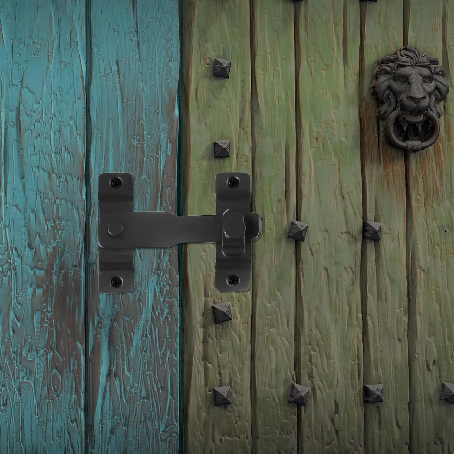 قفل درب ضخیم تر، قفل دروازه مشکی برای دروازه های چوبی، قفل درب استیل ضد زنگ برای کابینت، گاراژ، پنجره، درب کمد، قفل سگکی کمربندی ایمنی 180 درجه با ضخامت 3 میلی متر، 4.33 اینچ