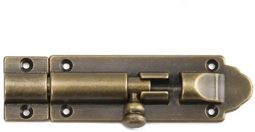 قفل زبانه ای برنجی خالص عتیقه تیاززا، قفل مسی ضخیم شده برای درها و پنجره های چوبی