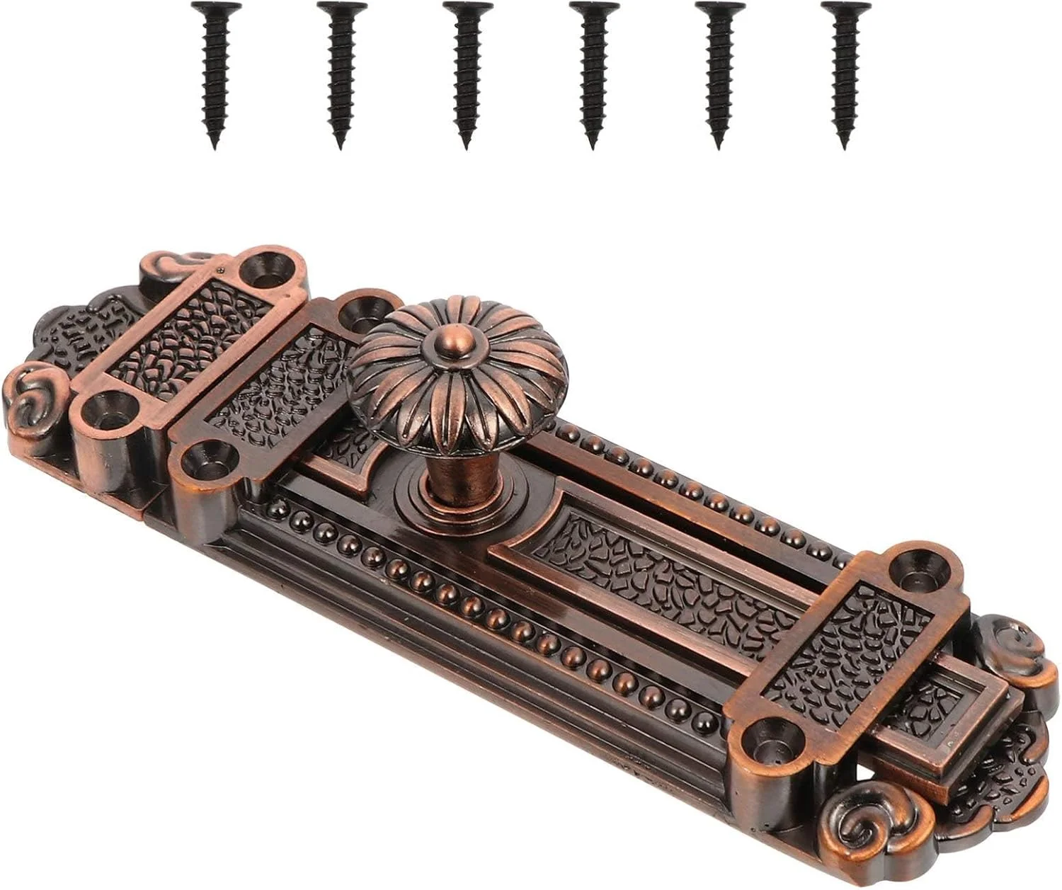 قفل کشویی امنیتی یک عددی TERRIFI، قفل زبانه ای درب آلیاژ روی - سخت افزار درب باستانی قرمز تزئینی، قفل امنیتی سنگین برای مبلمان