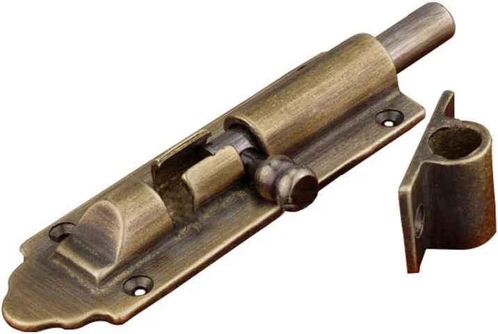 قفل زبانه ای برنجی خالص عتیقه تیاززا، قفل مسی ضخیم شده برای درها و پنجره های چوبی