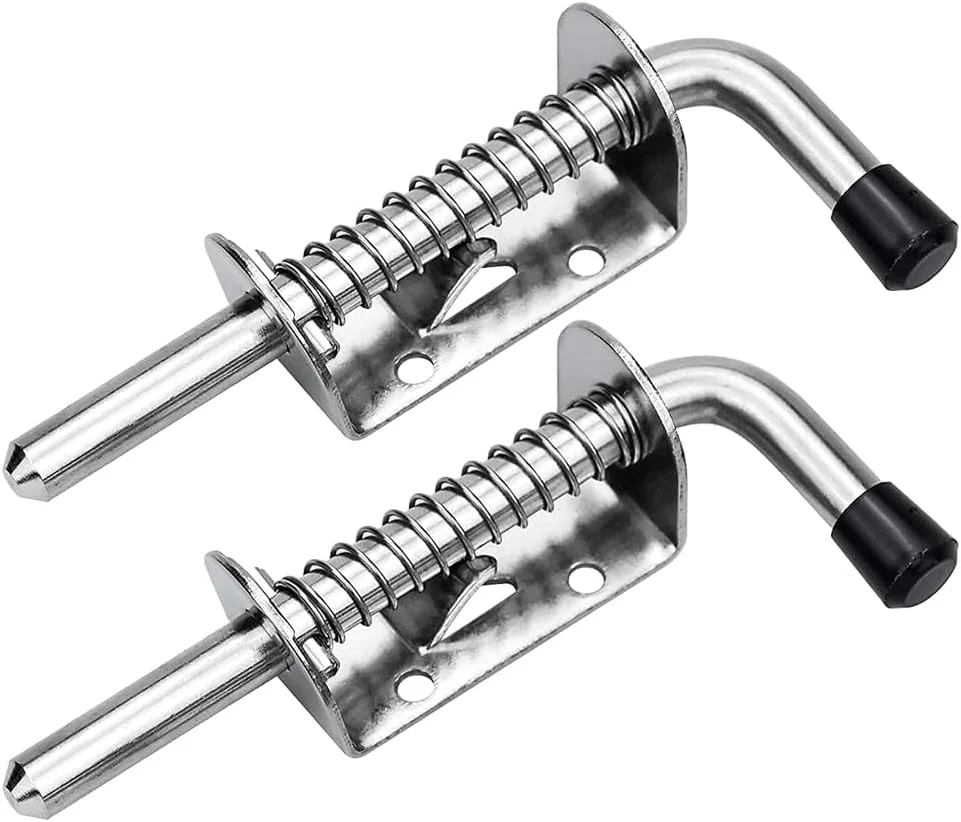 E-TING بسته 2 عددی پین قفل فنری 5 اینچی با 8 پیچ، قفل کشویی سنگین برای درها/کابینت ها/صندوق ها (استیل ضد زنگ) E-TING بسته 2 عددی پین قفل فنری 5 اینچی با 8 پیچ، قفل کشویی سنگین برای درها/کابینت ها/صندوق ها (استیل ضد زنگ)