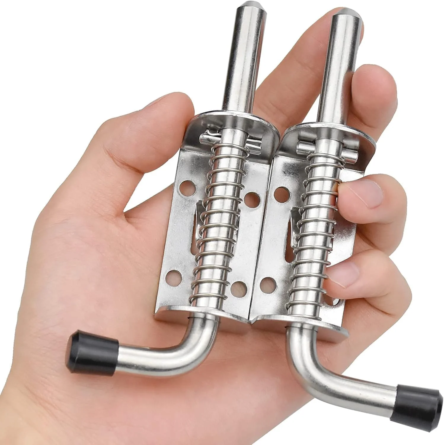 E-TING بسته 2 عددی پین قفل فنری 5 اینچی با 8 پیچ، قفل کشویی سنگین برای درها/کابینت ها/صندوق ها (استیل ضد زنگ) E-TING بسته 2 عددی پین قفل فنری 5 اینچی با 8 پیچ، قفل کشویی سنگین برای درها/کابینت ها/صندوق ها (استیل ضد زنگ)