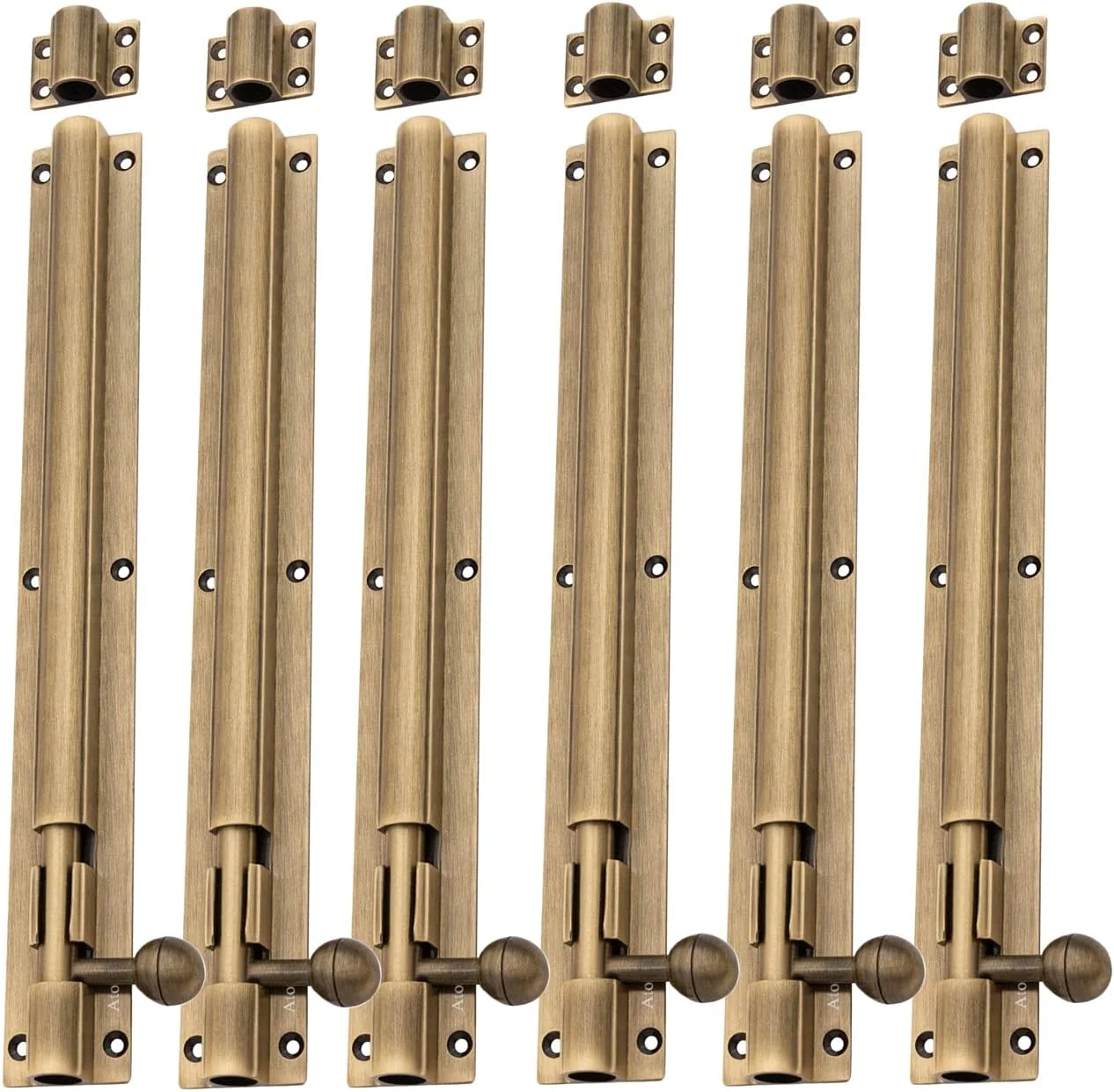 قفل زبانه ای آلومینیومی 10 اینچی Atom TB001 با روکش عتیقه برای درب و پنجره (بسته 6 عددی)