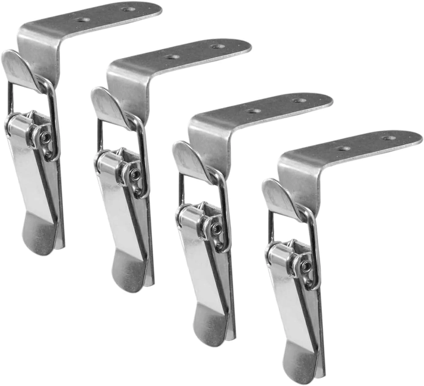 قفل زبانه ۹۰ درجه TERRIFI، قفل زاویه دار ایمنی استیل ضد زنگ، قفل زبانه درب زاویه راست، قفل زبانه برای درب و پنجره (ست ۴ عددی، بدون قفل)