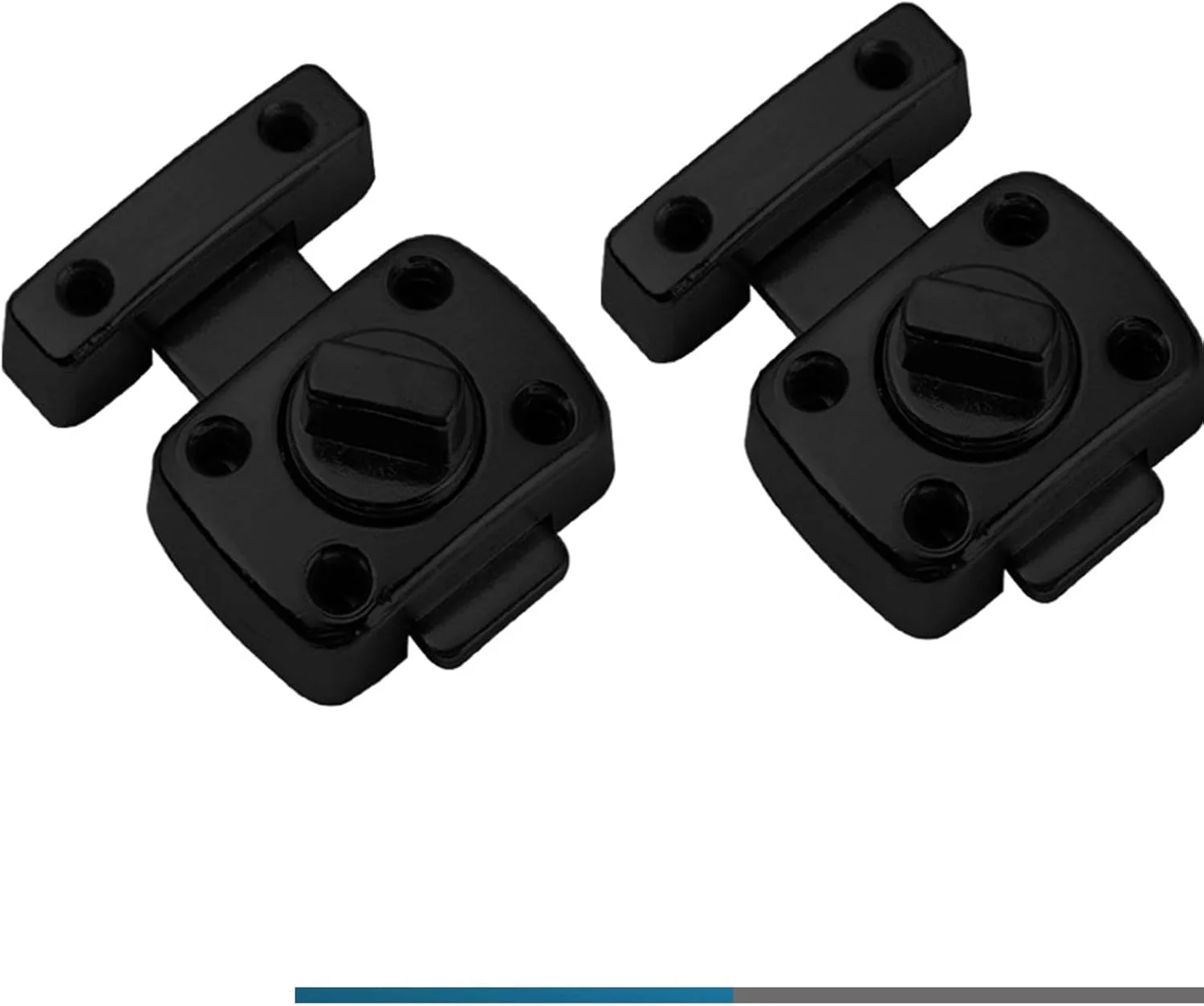 قفل چرخشی تزویق، 2 عدد، قفل درب ایمنی، قفل درب حمام، قفل کشویی درب، قفل چرخشی کابینت پنجره برای اتاق خواب، درب داخلی، قفل تخت حریم خصوصی (مشکی)