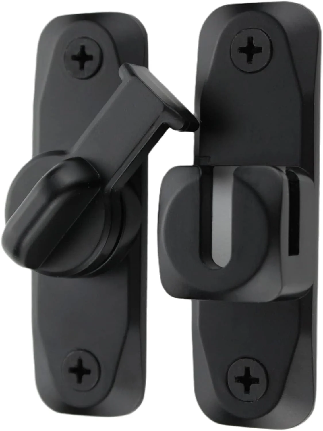 قفل زبانه گردان مشکی تزویق، قفل درب ایمنی میله ای سنگین 180 درجه، طراحی جدید ضخیم و ضد زنگ (زبانه درب گردان 90-180 درجه)