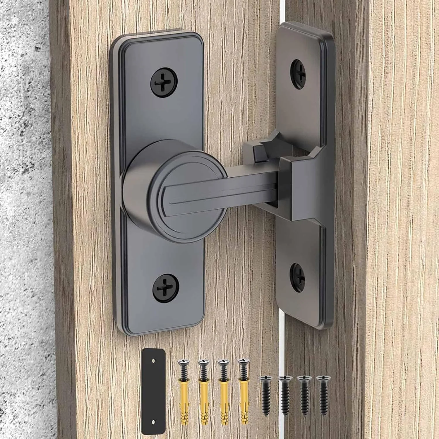 قفل درب سخت افزاری تزویق، قفل درب 90 درجه سنگین، قفل ایمنی درب چرخشی، قفل درب کشویی انبار برای باغ، حمام، فضای باز، گاراژ، پنجره (خاکستری)