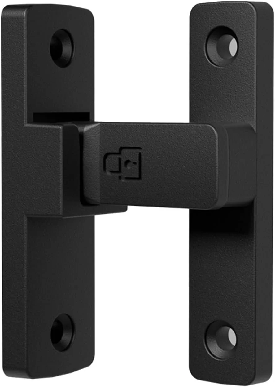 قفل زبانه چرخشی سنگین تزویق، قفل درب کشویی/چرخشی 90/180 درجه، نصب آسان، آلیاژ روی بدون کلید، مشکی مات، ایده آل برای درب های کشویی، حمام، کابینت آشپزخانه، ایمنی حیوانات خانگی