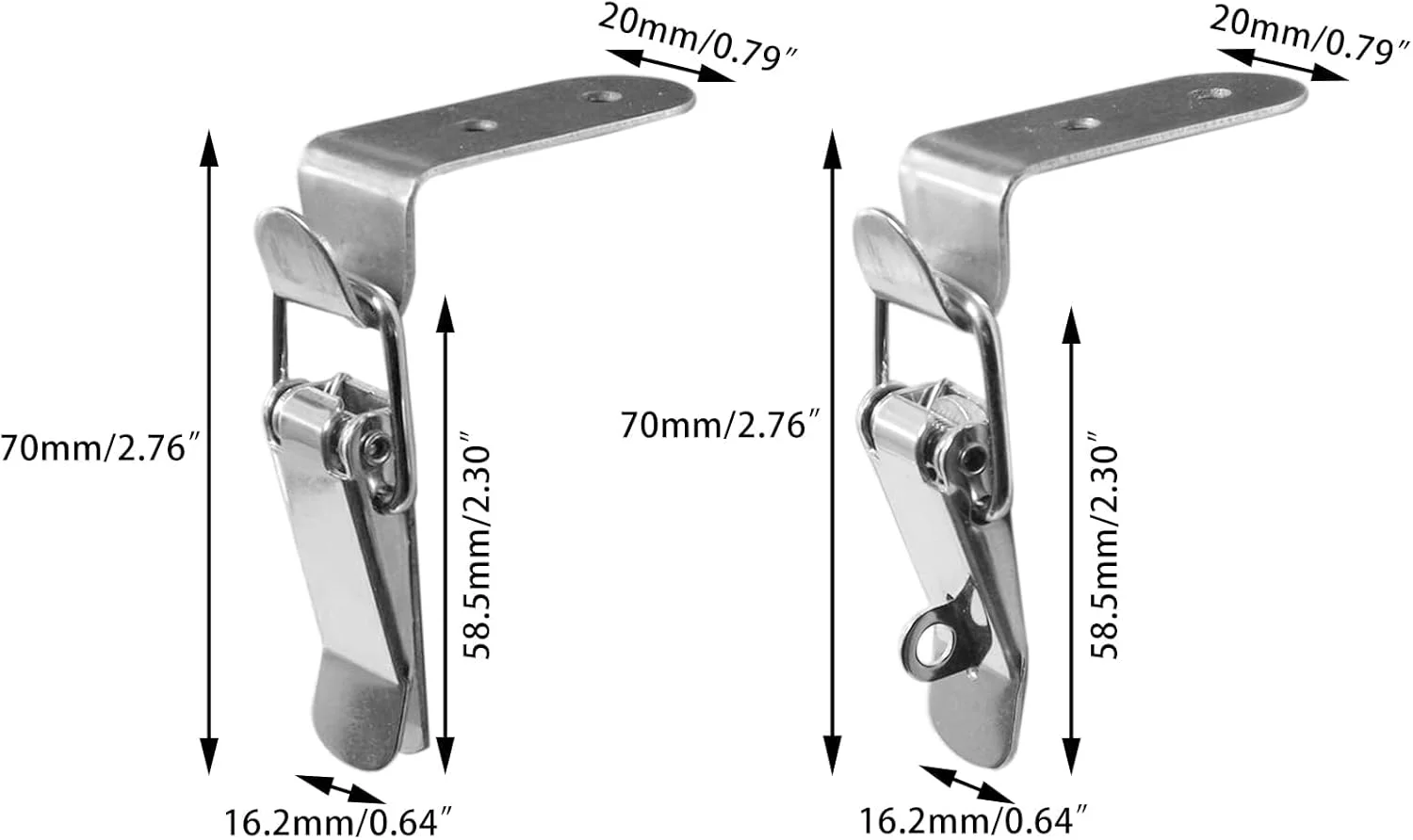 قفل زبانه ۹۰ درجه TERRIFI، قفل زاویه دار ایمنی استیل ضد زنگ، قفل زبانه درب زاویه راست، قفل زبانه برای درب و پنجره (ست ۴ عددی، بدون قفل)