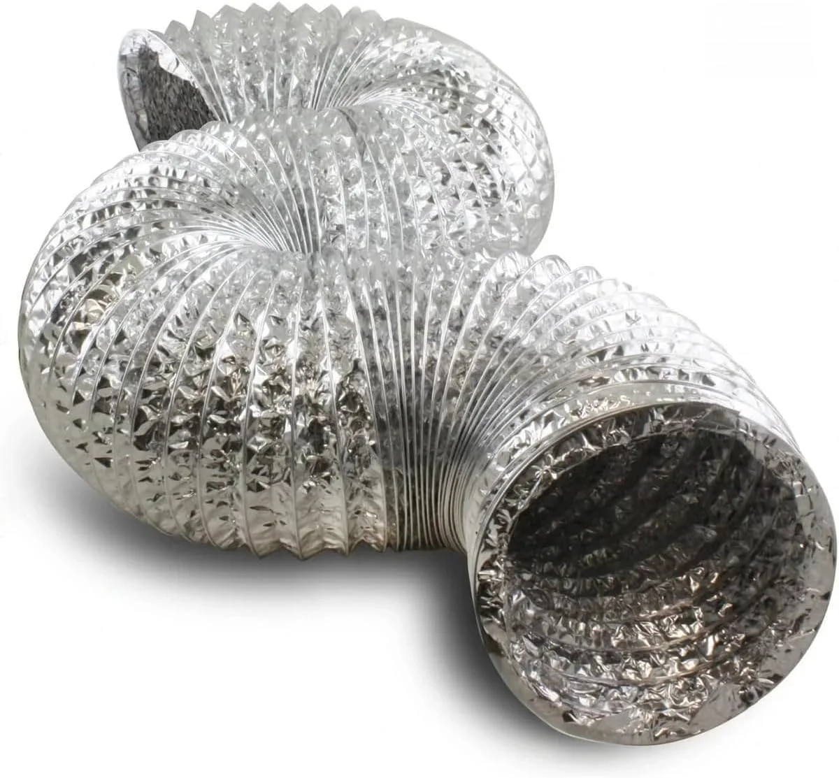 لوله خرطومی آلومینیومی، لوله اگزوز آلومینیومی انعطاف پذیر، مقاوم در برابر حرارت، رطوبت و آتش - KYLAQ (8 اینچ)