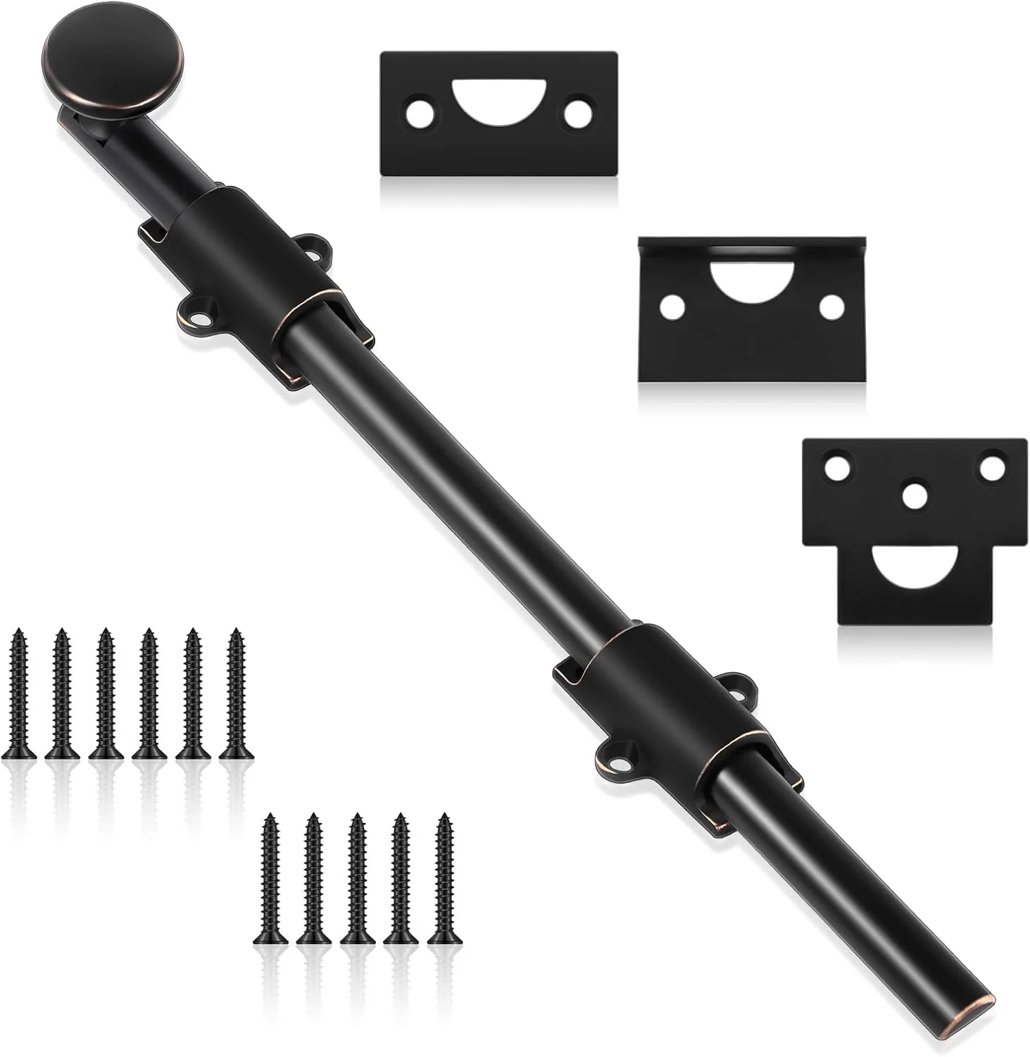 میله قفل درب 12 اینچی Tandefio، قفل کشویی برنجی سنگین برای درب، قفل درب هلندی، قفل زیرشیروانی برای درب کشویی انبار، حصار چوبی، درب فلزی، برنزی